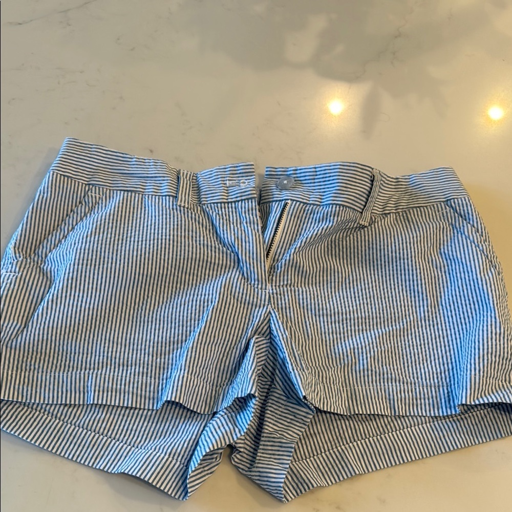 Southern Tide Light Blue and White Striped Shorts